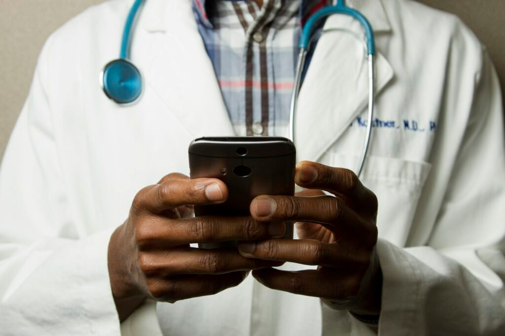 Patient checking dental insurance cover before an appointment