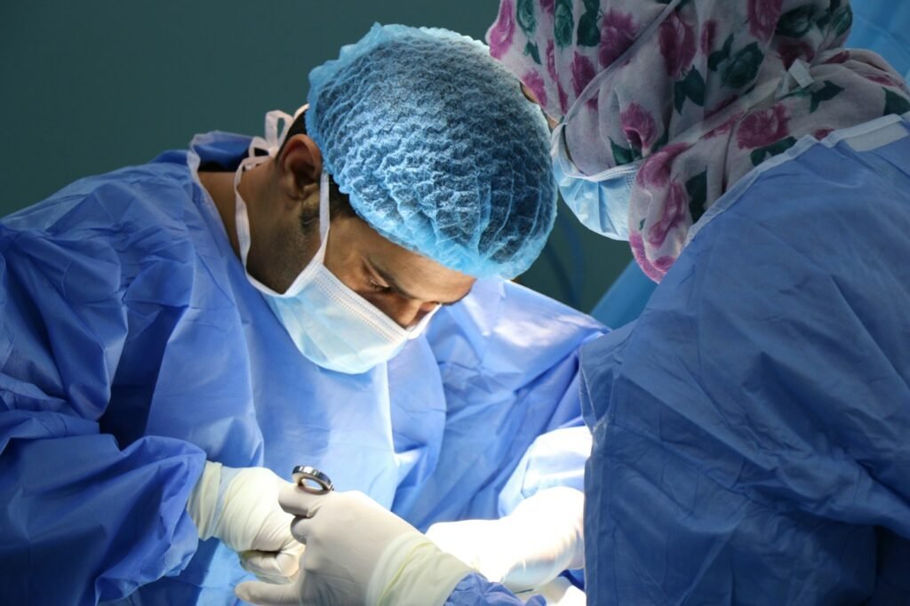 Surgical team completing a 3D-guided dental implant placement in Dubai